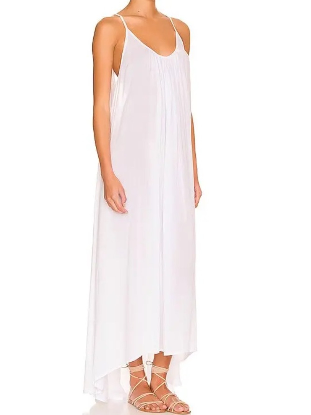 Mikoh Biarritz Low Back White Maxi Sleeveless Summer Dress Size 3 L Large - Picture 4 of 10